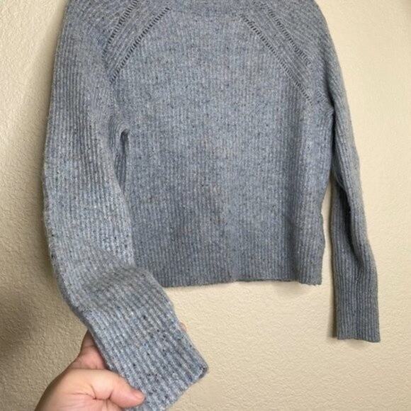 J Crew Speckled Merino Wool Mock Neck Sweater Medium - Picture 4 of 8